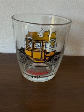 Hazel-Atlas Vintage Whiskey Rocks Glass Car Printed Glass-Buick and Oakland